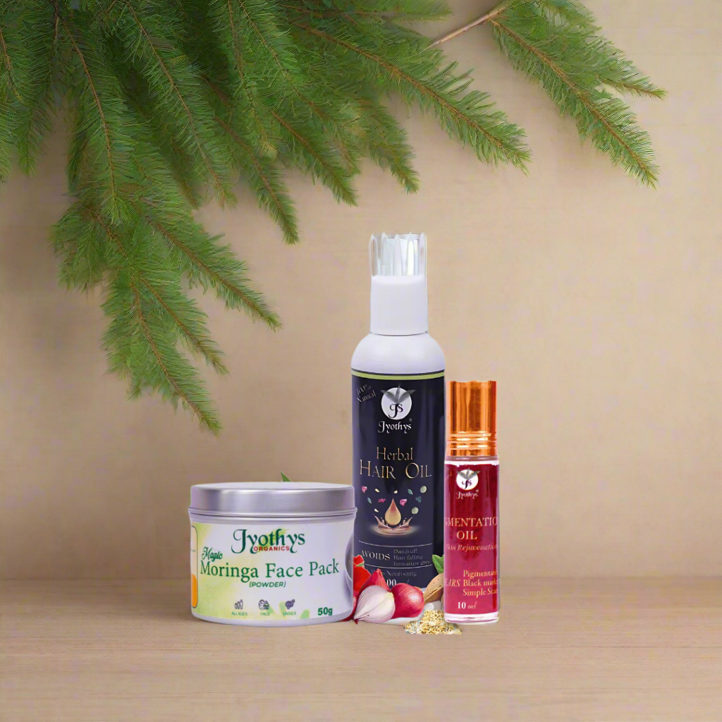 Revitalize combo ( Muringa Face pack + Herbal Hair oil + Pigmentation Oil)