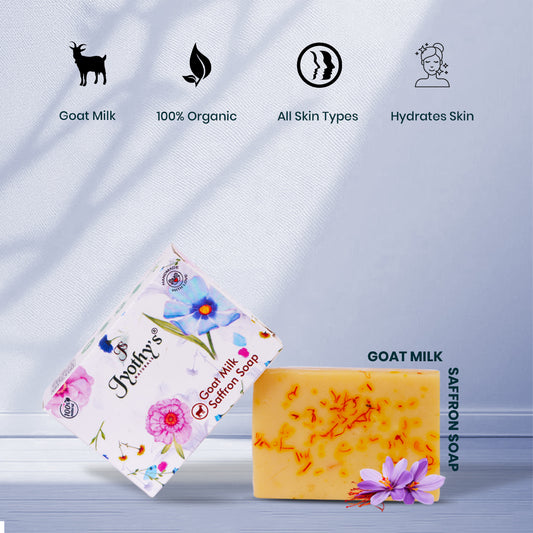 Goat Milk Saffron Soap for Natural Skin Glow – 100Gms
