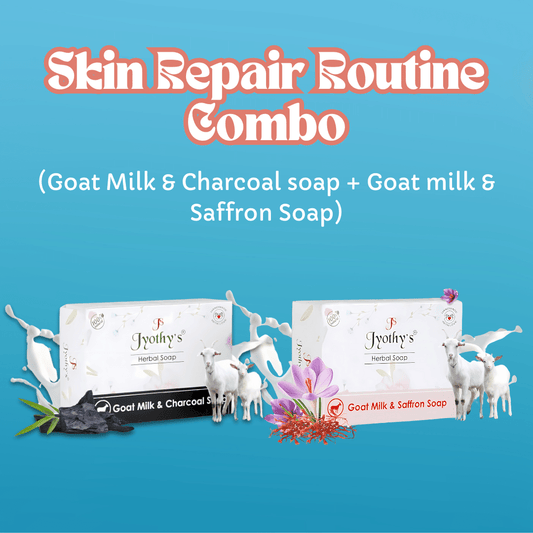 Skin Repair Routine combo ( Goat milk Charcoal soap + Goat milk saffron soap )