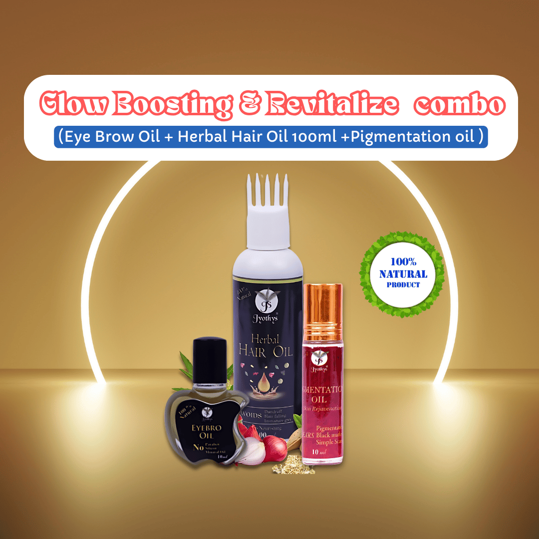 Glow Boosting & Revitalize combo ( Eyebrow oil + Herbal Hair oil + Pigmentation Oil)