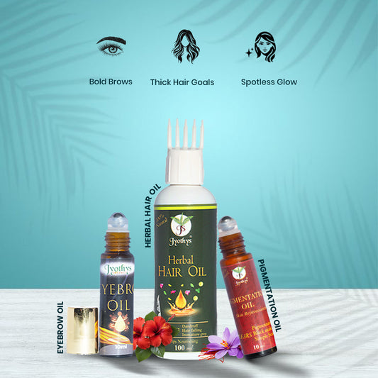 Glow Boosting & Revitalize combo ( Eyebrow oil + Herbal Hair oil + Pigmentation Oil)