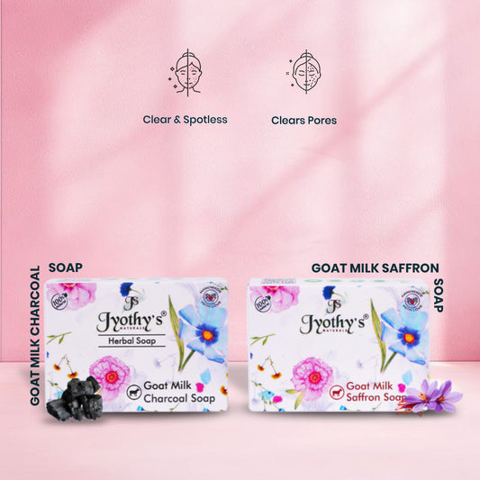 Skin Repair Routine combo ( Goat milk Charcoal soap + Goat milk saffron soap )